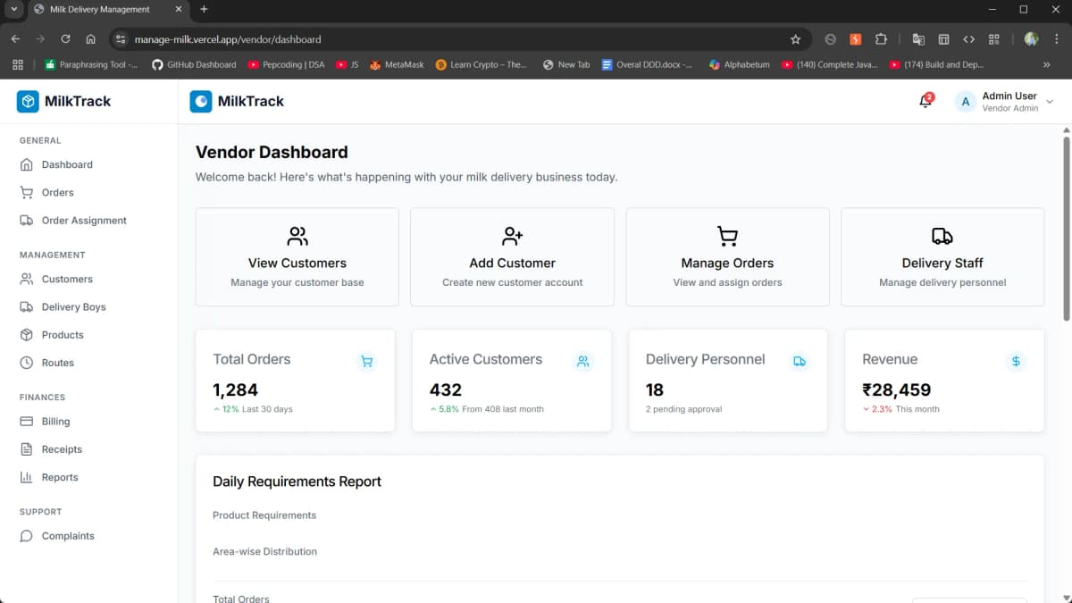 MilkFly Platform - 3